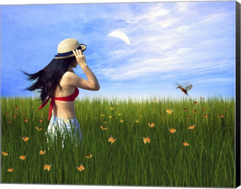 Framed Butterfly Girl Print