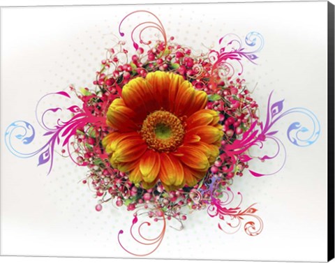 Framed Flowers Design 2 Print