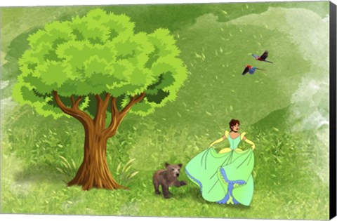 Framed Green Land Print