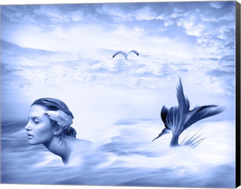 Framed Lone Mermaid Print