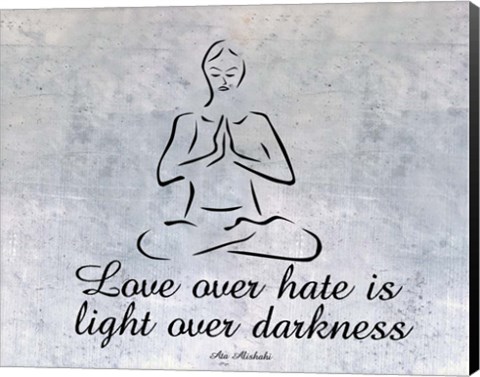 Framed Love over hate Print