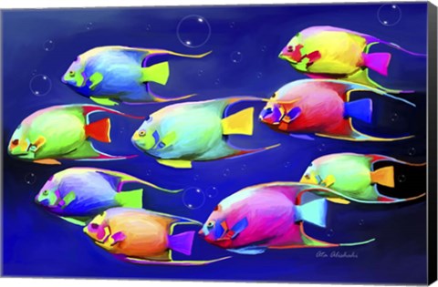 Framed Colorful Fishes 2 Print