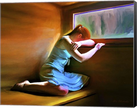 Framed Sad Girl Print