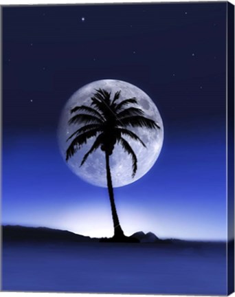 Framed Big Moon Night Print