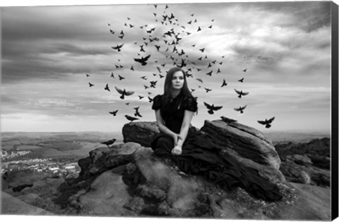 Framed Black Bird Queen Print