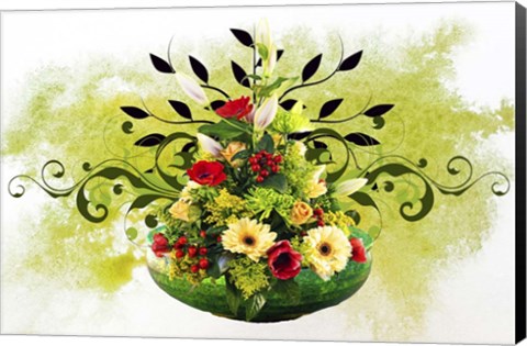 Framed Flower Design 3 Print