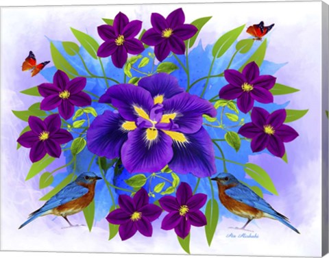 Framed Floral Design R Print