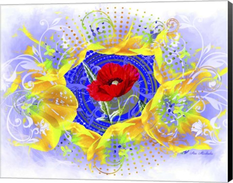 Framed Floral Design Z Print