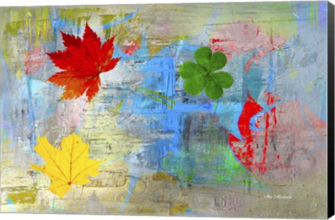 Framed Leaves and colors Print