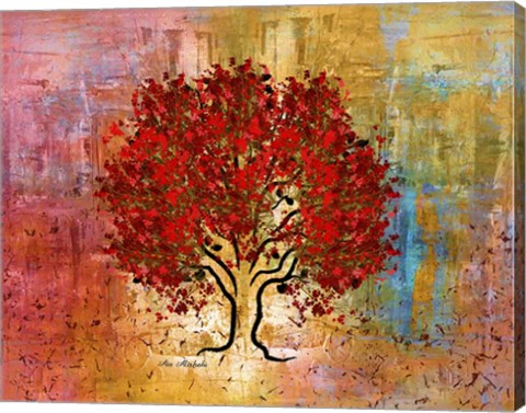 Framed Red Tree 3 Print