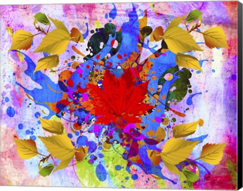 Framed Leave Design Print