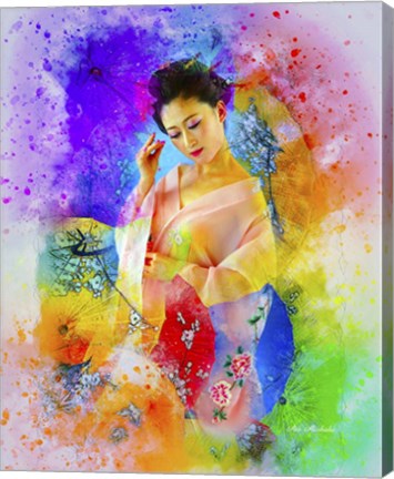 Framed Lady in Color Print