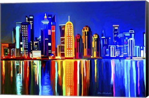 Framed City light Print