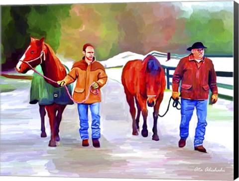 Framed Farm Horses Print