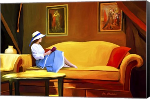 Framed Lady Reading 1 Print