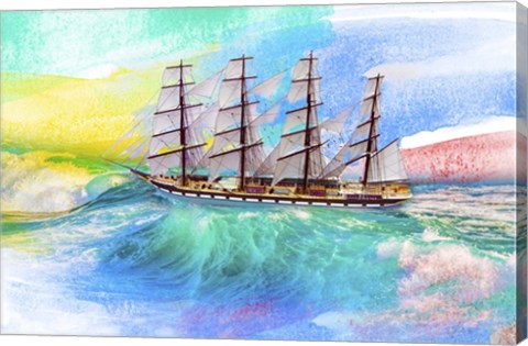 Framed Sailing Away 4 Print