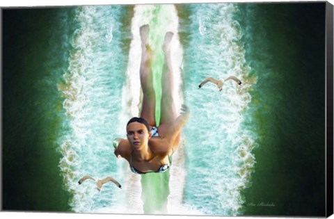 Framed Dive To Unknown Print