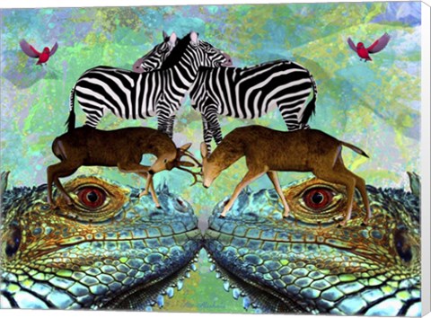 Framed Animal Land 1A Print