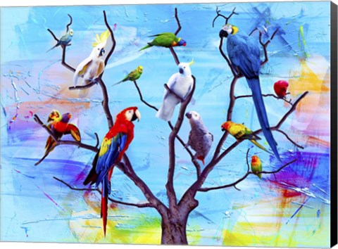 Framed Birds Land !H Print