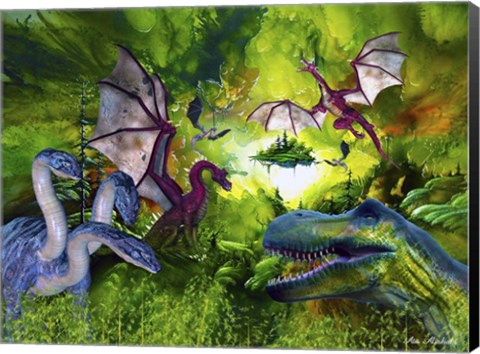 Framed Dinosaur Land Print