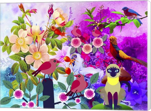 Framed Flowery Forest Print