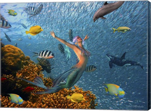 Framed Mermaid Time Print