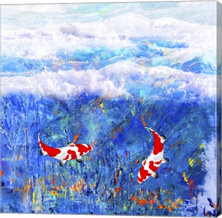 Framed Red Twin Fish Print