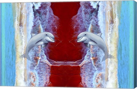 Framed Twin Dolphin Print