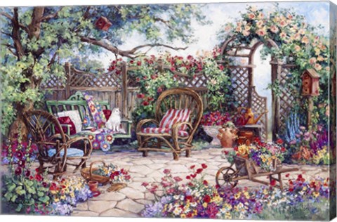 Framed Grandmothers Flower Garden Print