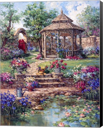 Framed Red Garden Gate Print