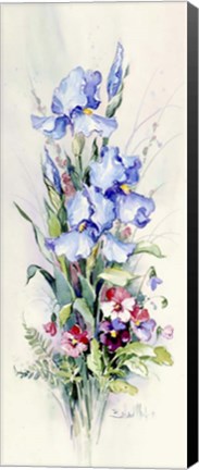 Framed Iris and Pansy Panel Print