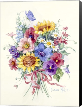 Framed Rose Ribbons Print