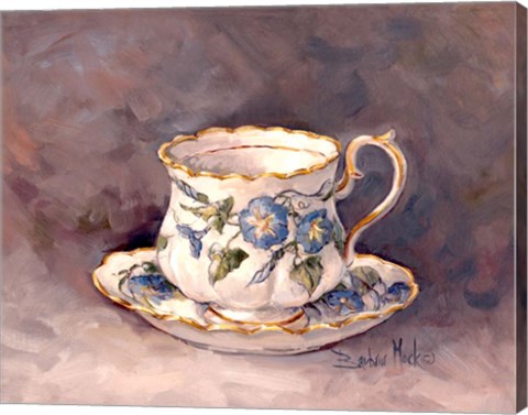 Framed Morning Glory Teacup Print