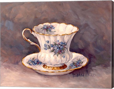 Framed Blue Nosegay Teacup Print