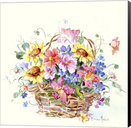 Framed Sunflower Basket Mini II Print