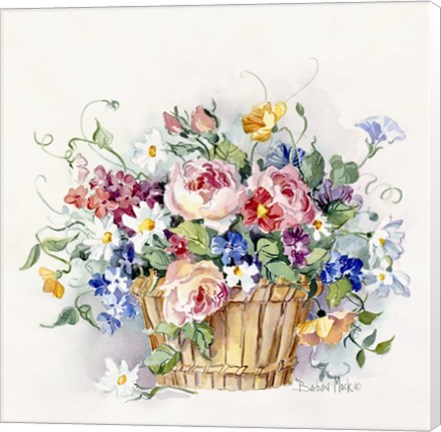 Framed Rose Basket Print