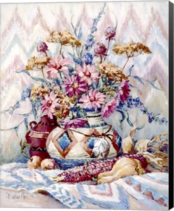 Framed Southwest Pots and Corn Print