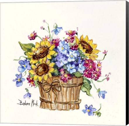 Framed Sunflower Basket I Print