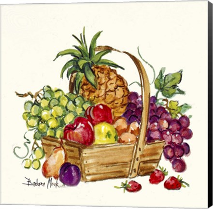 Framed Pineapple and Fruit Basket Print