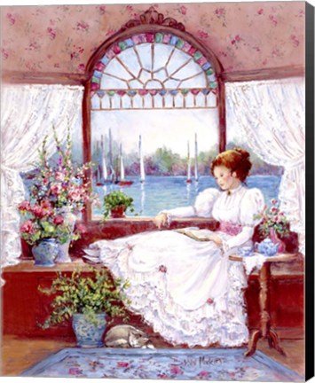 Framed Lady in the Window Print