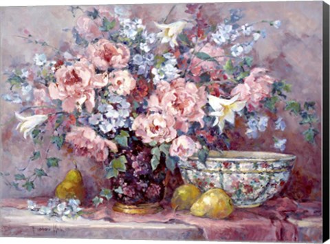 Framed Pears and Posies Print