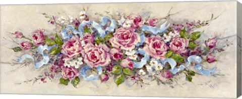 Framed Ribbons and Roses Print