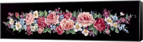 Framed Roses on Black Panel Print