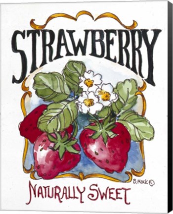 Framed Naturally Sweet Strawberry-Seed Packet Print