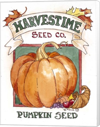 Framed Harvestime Pumpkin-Seed Packet Print