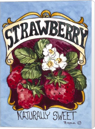 Framed Large Strawberry-Seed Packet Print