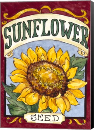 Framed Large Sunflower-Seed Packet Print