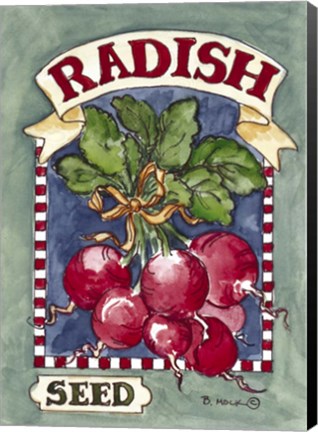 Framed Large Radish-Seed Packet Print