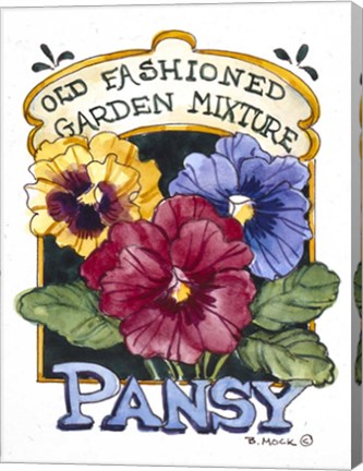 Framed Old Fashioned Pansy-Seed Packet Print