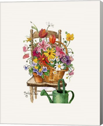 Framed Country Garden Chair Print